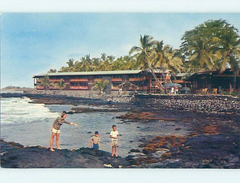 Unused Pre-1980 LODGE SCENE Kona Hawaii HI J6626@