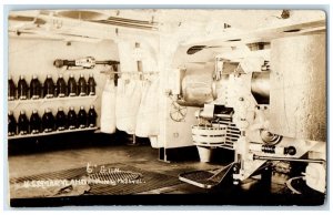 c1910's USS Maryland 6 Inch Gun US Navy Ship Interior RPPC Photo Postcard