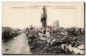 Sermaize les Bains Old Postcard Ruins The city destroyed by German