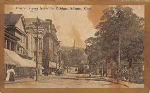 Center Street Scene ADAMS Berkshire County, Massachusetts 1911 Vintage Postcard