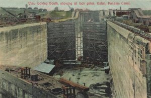 Vintage Panama Canal Gatun Lock Gates Photo Postcard Early 1900s