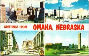 Greetings Omaha Nebraska Multi View 1960 Wob Note Pm Postcard 