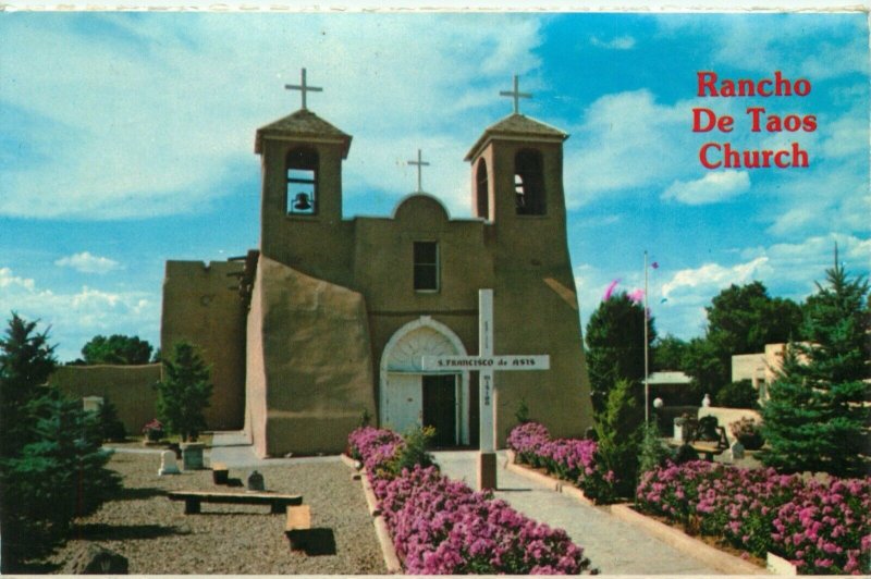 1980 Old Mission Of St. Francis Ranchos De Taos New Mexico Vintage Postcard