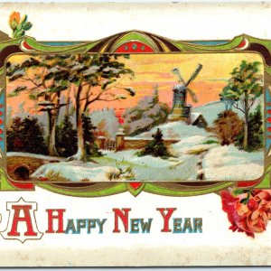 c1910s Topeka, KS Zercher Sample New Year Postcard Embossed Advertising A72