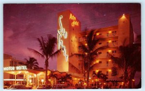 FORT LAUDERDALE, Florida FL ~ Roadside SUN TOWER MOTOR HOTEL Night Neon Postcard
