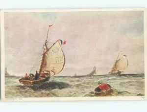 Divided-Back BOAT SCENE Great Nautical Postcard AB0348