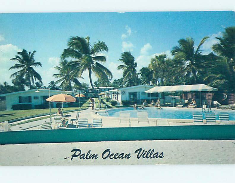 Unused Pre-1980 PALM OCEAN VILLAS MOTEL Pompano Beach Florida FL n9478