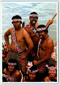 NEW ZEALAND ~ Warriors of MAORI Demonstrate Fierce Look 1985 - 4x6 Postcard