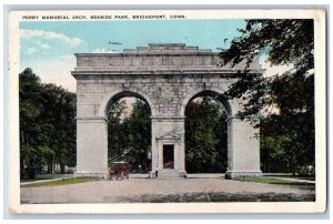 Bridgeport Connecticut CT Postcard Perry Memorial Arch Seaside Park 1924 Vintage