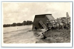 c1910s Flood Sni A Bar Creek Near Odessa Missouri MO RPPC Photo Antique Postcard