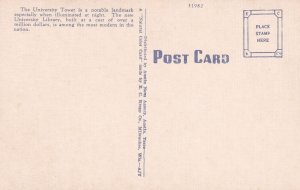 Austin TX Texas University Tower At Night Postcard E36