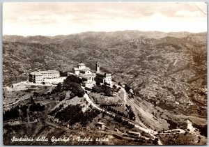 Santuario Della Guardia Veduta Aerea Italy Mountain Real Photo RPPC Postcard