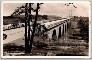 Kaiserlautern Germany 1940s RPPC Real Photo Postcard Reichsautobahn Bridge