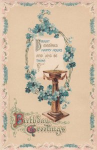 Birthday Greetings, Bright Memries, Happy Hours and Joys be Thine   EMBOSSED