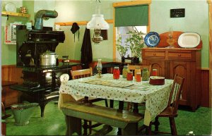 Kitchen Plain Fancy Farm Amish Furniture Postcard PM South Jersey NJ Cancel WOB  