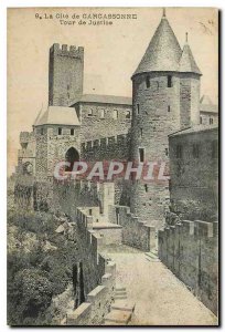 Old Postcard La Cite Carcassonne Tower of Justice