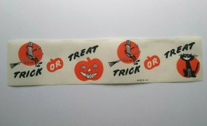 Mr Peanut Halloween Wax Paper Steamer Banner Original 1940s Planters Peanuts Art 