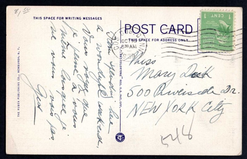 Connecticut GREENWICH Bolling Memorial pm1939 - Linen