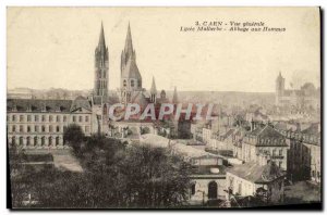 Old Postcard Caen Vue Generale Lycée Malherbe Abbaye aux Hommes