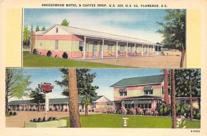 Breezewood Motel Coffee Shop Florence, South Carolina Postcard