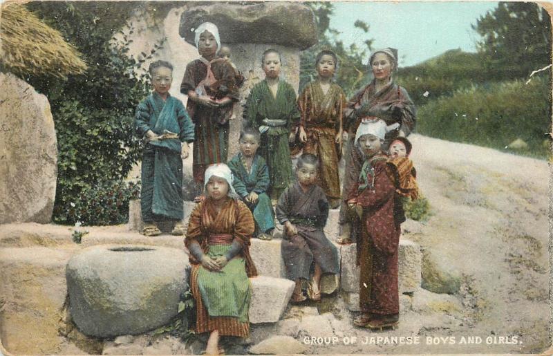 Japan ethnic group of japanese boys and girls