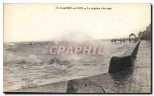 Postcard Old St Aubin sur Mer The October storm