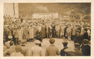 Siberia real photo postcard recruitment scene in the prisoner of war camp Russia