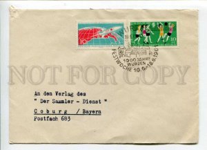 421598 EAST GERMANY GDR 1961 y 1000 y Wurzen  COVER w/ SPACE volleyball stamps