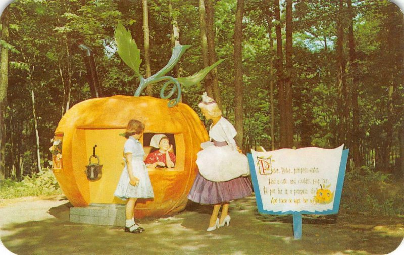 ENCHANTED FOREST Old Forge, NY Peter Pumpkin-eater Fantasy Vintage Postcard