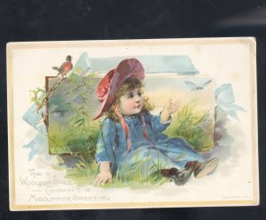 TOLEDO OHIO WOOLSON SPICE COMPANY LION COFFEE CUTE GIRL ADVERTISING TRADE CARD