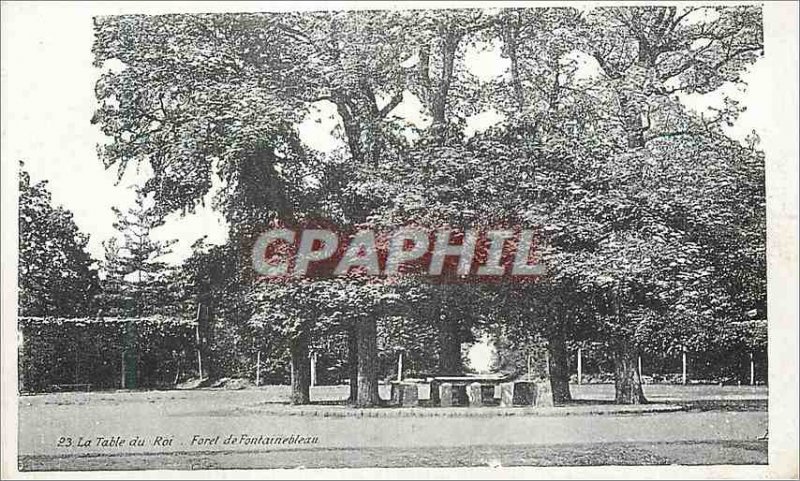 Postcard Old Table of King Forest of Fontainebleau
