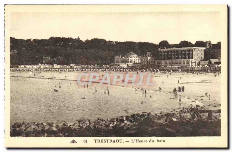 Old Postcard Trestraou The Bath Time