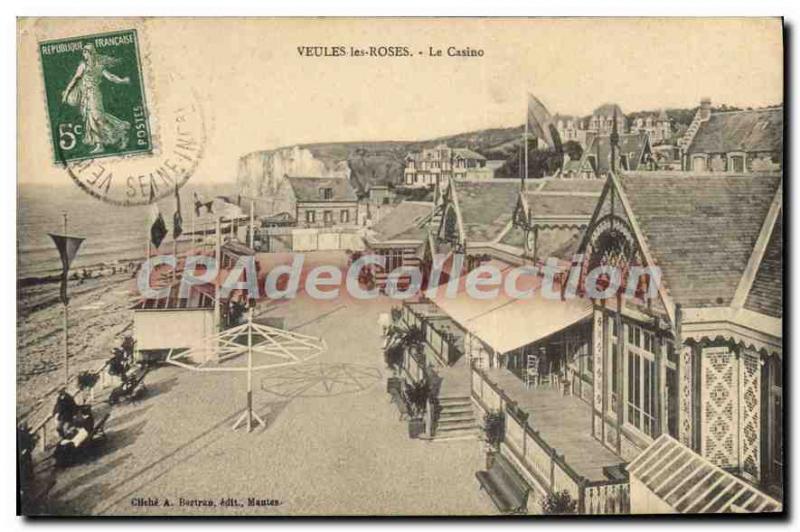 Old Postcard Veules Les Roses Casino