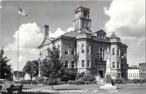 RPPC Postcard Stone Court House, Centerville IA Appanoose County LL Cook N306