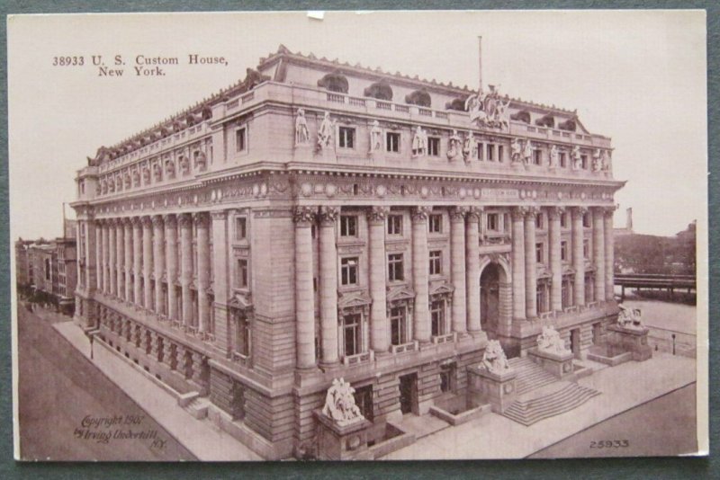 US Customs House NYC NY Sepia Toned Irving Underhill 