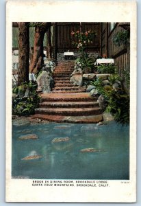 1920 Brookdale California Postcard Brook Dining Room Lodge Santa Cruz Mountains