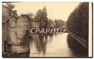 Old Postcard Montargis Canal and the Old Tower