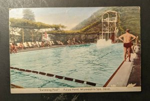 Mint Vintage Swimming Pool Jujiya Hotel Miyanoshita Spa Japan RPPC Postcard