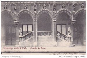 Belgium Brussells Hotel De Ville Escalier Des Lions 1903