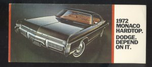 1972 DODGE MONACO HARDTOP CAR DEALER ADVERTISING POSTCARD HATBORO PENNSYLVANIA 