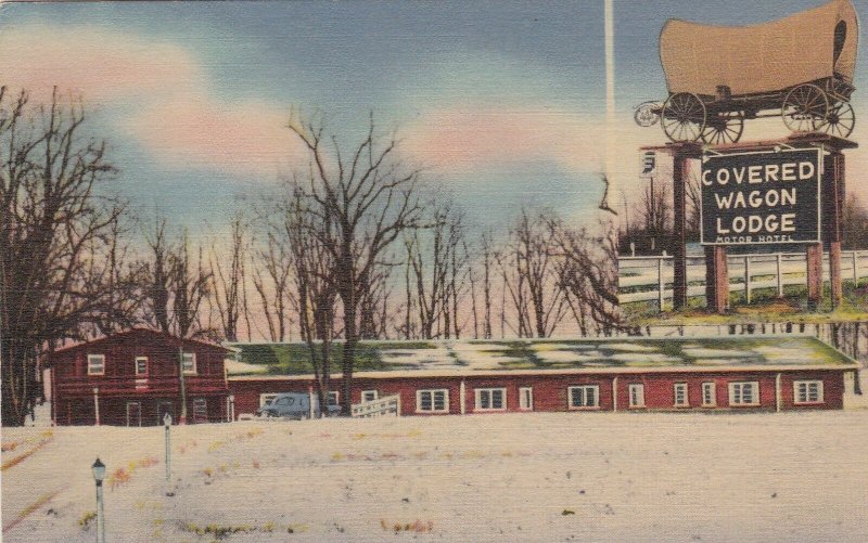 Indiana Vincennes Covered Wagon Lodge 1954 sk5460