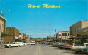 Postcard Montana Havre Business District 3rd Street Billings News 23-62