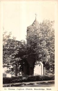 Bracebridge Ontario Canada St Thomas Aglican Church real photo pc Y11255