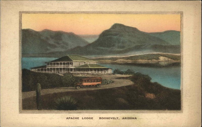 Roosevelt Arizona AZ Apache Lodge Albertype c1910 Vintage Postcard