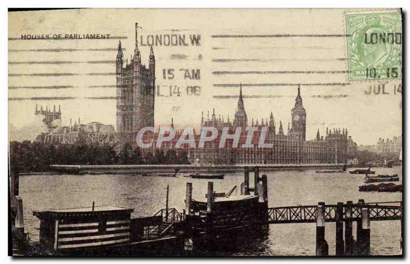 Old Postcard Houses of Parliament London