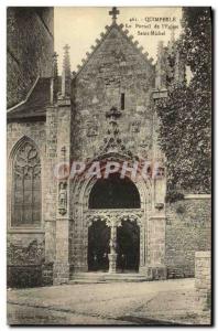 Old Postcard Quimperle The L St. Michael Church Portal