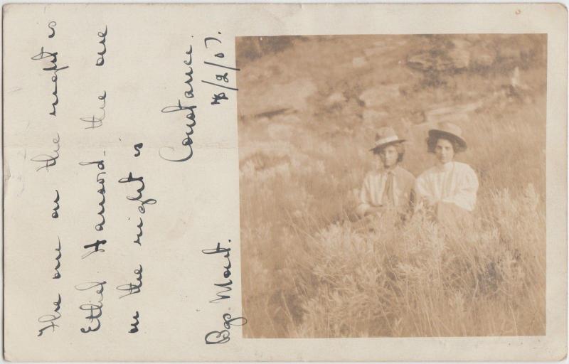 Montana MT Real Photo RPPC Postcard 1907 BILLINGS Women Field Large HATS