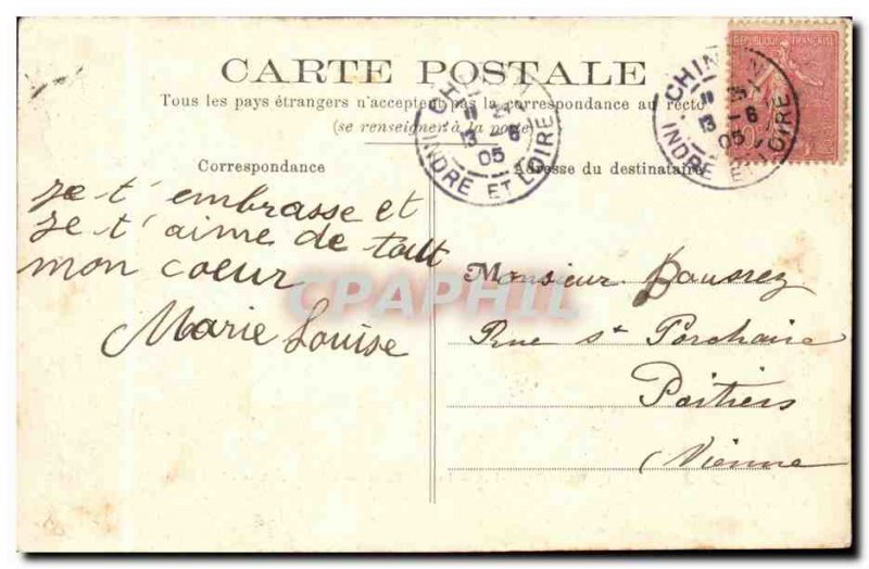 Montsoreau Old Postcard Panorama castle on the Loire