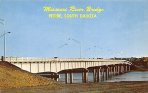 Missouri River bridge Pierre SD Postcard