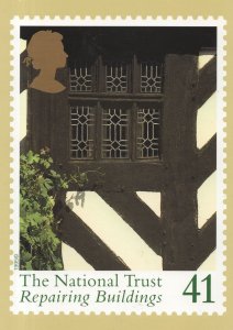 The National Trust Repairing Buildings RMPQ Rare Stamp Postcard
